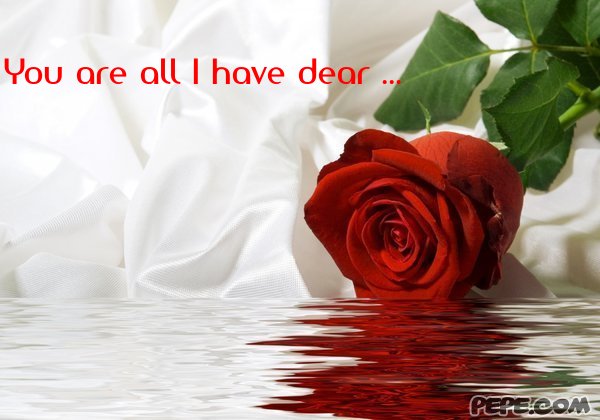 You are all I have dear ...