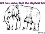 count how many legs the elephant has