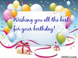 Wishing you all the best for your birthday!