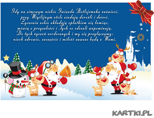 Życzenia na zbliżające się święta