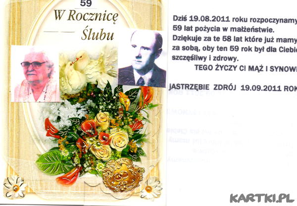 59-ta ROCZNICA  ŚLUBU