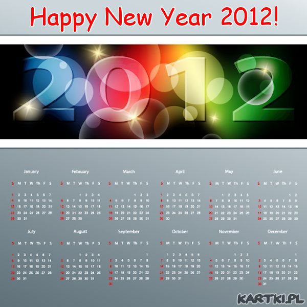 Kalendarz na 2012 rok - Happy New Year!