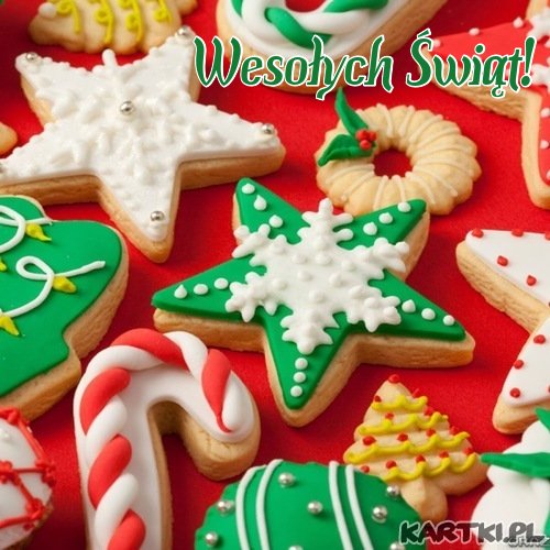 Śwąteczne ciasteczka i życzenia Wesołych Świąt dla Ciebie