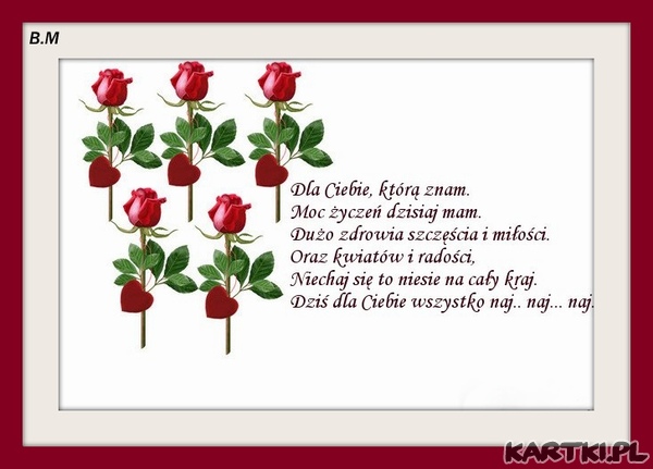 ŻYCZENIA Z SERCA PŁYNĄCE.