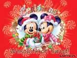 Wesołych Świąt życzą Mickey i Minnie